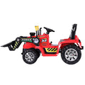 Rigo 6V Kids Electric Ride On Bulldozer Digger Loader Remote Red