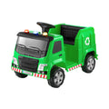 Rigo 12V Kids Ride On Garbage Truck Electric Car Green Police Light