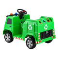 Rigo 12V Kids Ride On Garbage Truck Electric Car Green Police Light