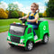 Rigo 12V Kids Ride On Garbage Truck Electric Car Green Police Light