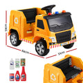 Rigo 12V Kids Ride On Garbage Truck Electric Car Yellow Police Light