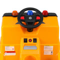 Rigo 12V Kids Ride On Garbage Truck Electric Car Yellow Police Light