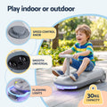 Rigo Ride on Car with Mop Storage Space Kids Clean Car 12V 86cm Grey