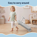 Rigo Ride on Car with Mop Storage Space Kids Clean Car 12V 86cm Grey