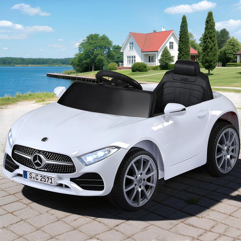 Licensed Kids Electric Ride On Car White Remote Control Music