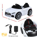 Licensed Kids Electric Ride On Car White Remote Control Music
