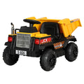 Rigo 12V Kids Electric Ride On Dumptruck Yellow Toy Car