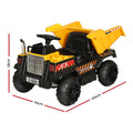 Rigo 12V Kids Electric Ride On Dumptruck Yellow Toy Car