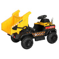 Rigo 12V Kids Electric Ride On Dumptruck Yellow Toy Car