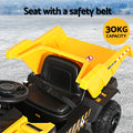 Rigo 12V Kids Electric Ride On Dumptruck Yellow Toy Car