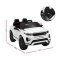 Kids 12V Electric Ride On Land Rover White Remote Control Battery Car