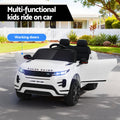 Kids 12V Electric Ride On Land Rover White Remote Control Battery Car