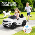 Kids 12V Electric Ride On Land Rover White Remote Control Battery Car