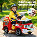 Rigo Electric Fire Engine Ride On Car Water Gun Music Kids