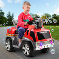 Rigo 6V Kids Electric Ride On Fire Engine Truck Toy Car Red