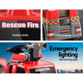 Rigo 6V Kids Electric Ride On Fire Engine Truck Toy Car Red