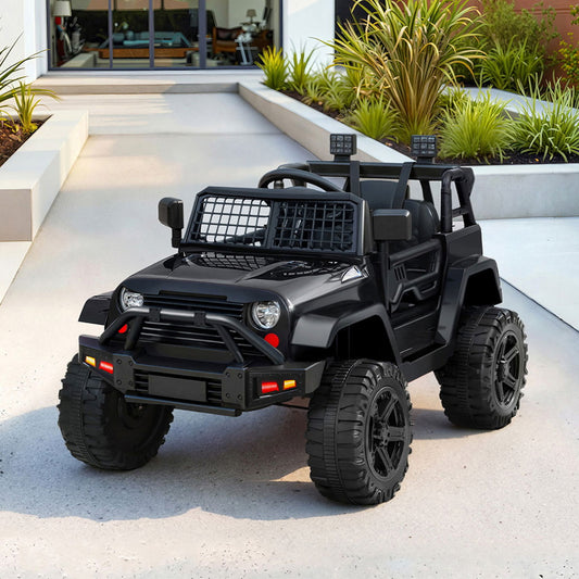 Rigo 12V Electric Ride On Jeep Black Kids Toy Car Remote Control