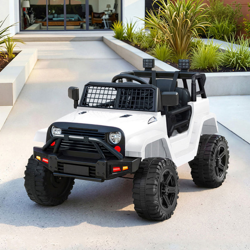 Rigo 12V Kids Electric Ride On Jeep Car Remote Control White