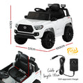 Kids Electric Ride On Toyota Tacoma 12V White Remote Control Car