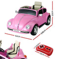Licensed Volkswagen Beetle 6V Kids Ride On Car Electric Pink Horn Remote