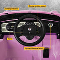 Licensed Volkswagen Beetle 6V Kids Ride On Car Electric Pink Horn Remote
