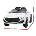 Rigo 12V Kids Electric Ride On Car White Music Headlight Remote