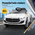 Rigo 12V Kids Electric Ride On Car White Music Headlight Remote