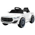Rigo 12V Kids Electric Ride On Car White Music Headlight Remote