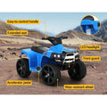 Rigo Kids Electric ATV Quad Bike 4 Wheeler 6V Battery Blue Toy