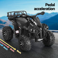 Rigo 12V Kids Ride On ATV Quad Motorbike Black Storage Rack