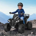 Rigo 12V Kids Ride On ATV Quad Motorbike Black Storage Rack
