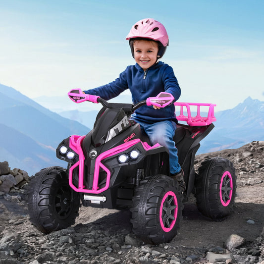 Rigo 12V Kids Ride On Car ATV Quad Electric Toy Pink Storage