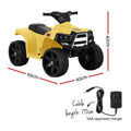 Rigo Kids Electric ATV Quad Bike 4 Wheeler Battery Toy Yellow