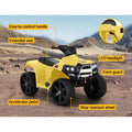 Rigo Kids Electric ATV Quad Bike 4 Wheeler Battery Toy Yellow