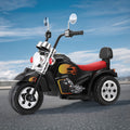 Rigo 6V Kids Electric Ride On Motorcycle Black w/ Horn Music