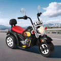 Rigo 6V Kids Electric Ride On Motorcycle Black w/ Horn Music