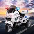 Rigo Kids Electric Ride On Police Car 6V Battery White