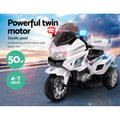 Rigo Kids Electric Ride On Police Car 6V Battery White
