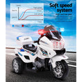 Rigo Kids Electric Ride On Police Car 6V Battery White