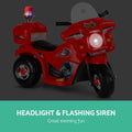 Rigo Kids 6V Electric Ride On Police Motorcycle Red Battery