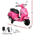 Kids Electric Motorcycle Vespa GTS Pink Licensed Ride On Car