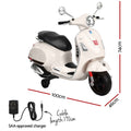 Kids Electric Ride On Vespa GTS Motorbike Motorcycle White