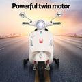 Kids Electric Ride On Vespa GTS Motorbike Motorcycle White