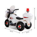 Rigo 6V Electric Ride On Police Motorcycle Kids Toy White