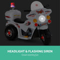 Rigo 6V Electric Ride On Police Motorcycle Kids Toy White