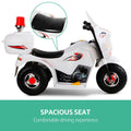 Rigo 6V Electric Ride On Police Motorcycle Kids Toy White
