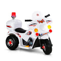 Rigo 6V Electric Ride On Police Motorcycle Kids Toy White