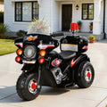 Rigo Kids Electric Ride On Police Motorcycle 6V Battery Black