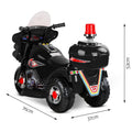 Rigo Kids Electric Ride On Police Motorcycle 6V Battery Black
