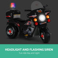 Rigo Kids Electric Ride On Police Motorcycle 6V Battery Black
